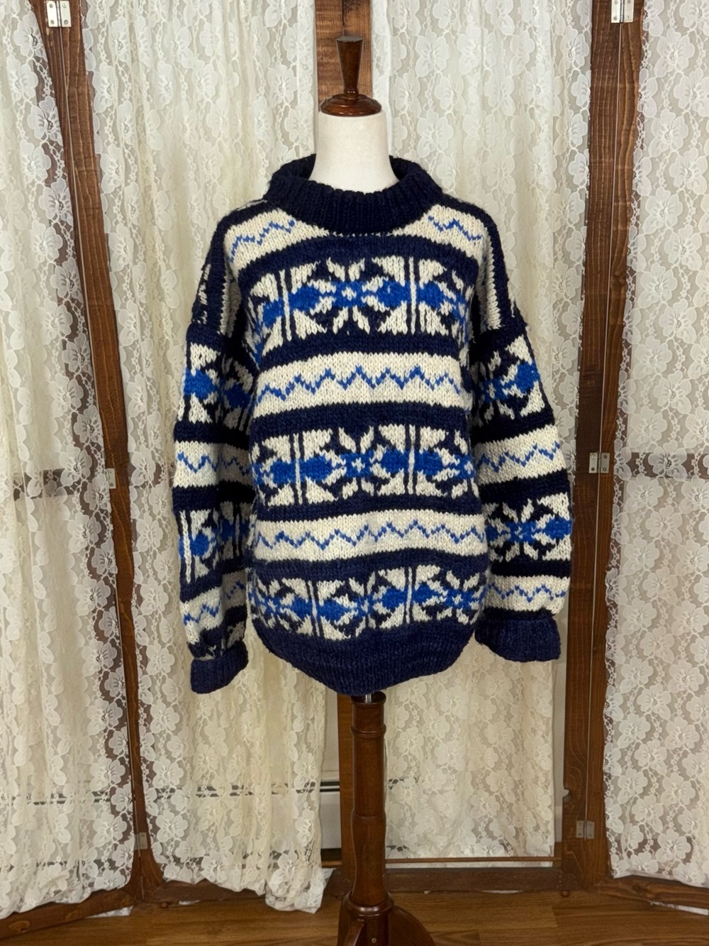 Awesome Vintage 1980s Indian Weavings Ecuadorian Wool Sweater